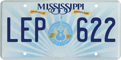 MS license plate LEP622