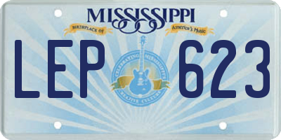 MS license plate LEP623