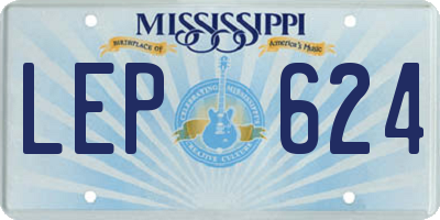 MS license plate LEP624