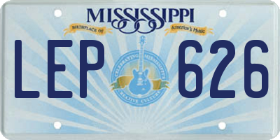 MS license plate LEP626