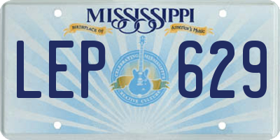 MS license plate LEP629