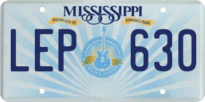 MS license plate LEP630