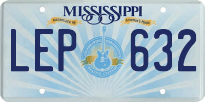 MS license plate LEP632