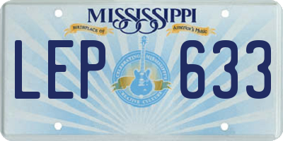 MS license plate LEP633