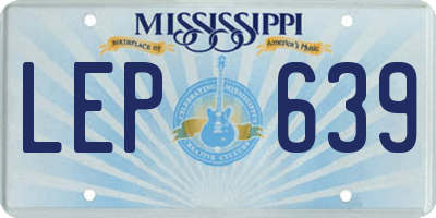 MS license plate LEP639