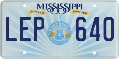 MS license plate LEP640