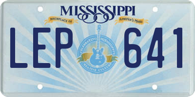 MS license plate LEP641