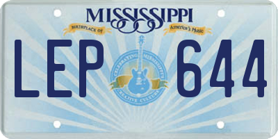 MS license plate LEP644