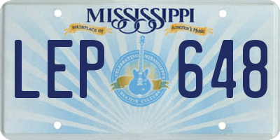 MS license plate LEP648