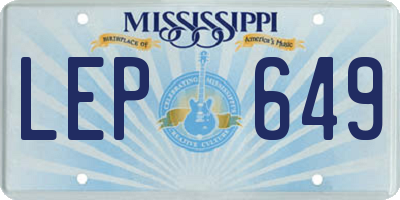 MS license plate LEP649
