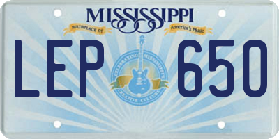 MS license plate LEP650