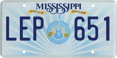 MS license plate LEP651