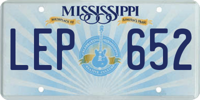 MS license plate LEP652