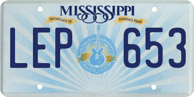 MS license plate LEP653