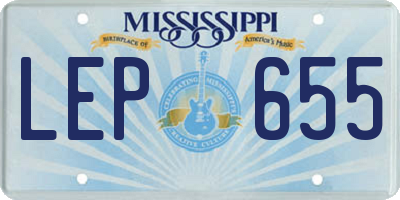 MS license plate LEP655
