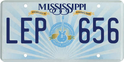 MS license plate LEP656