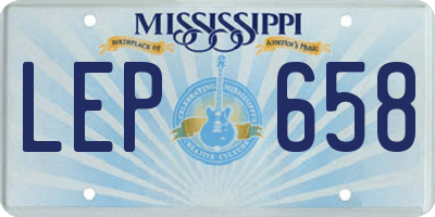 MS license plate LEP658