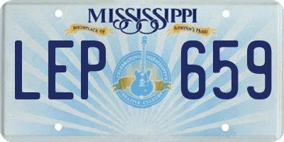 MS license plate LEP659
