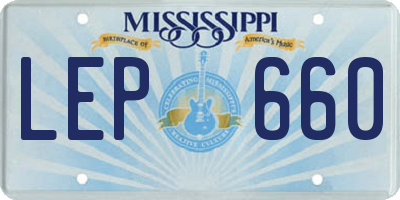 MS license plate LEP660