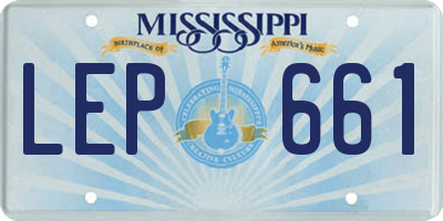 MS license plate LEP661