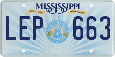 MS license plate LEP663