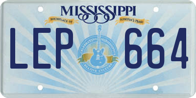 MS license plate LEP664