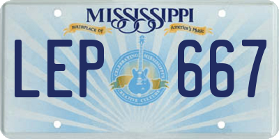 MS license plate LEP667