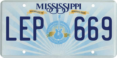 MS license plate LEP669