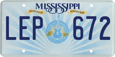 MS license plate LEP672