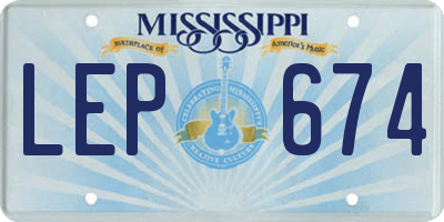 MS license plate LEP674
