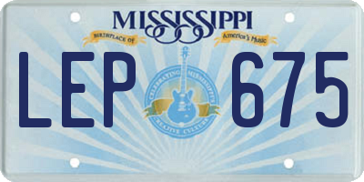 MS license plate LEP675