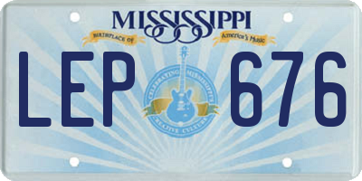 MS license plate LEP676