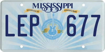 MS license plate LEP677