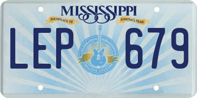 MS license plate LEP679