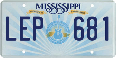 MS license plate LEP681