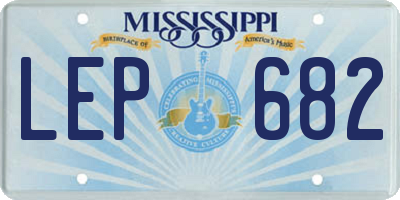 MS license plate LEP682