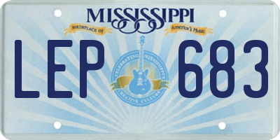 MS license plate LEP683