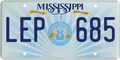 MS license plate LEP685