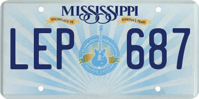 MS license plate LEP687