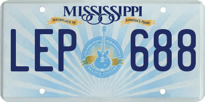 MS license plate LEP688