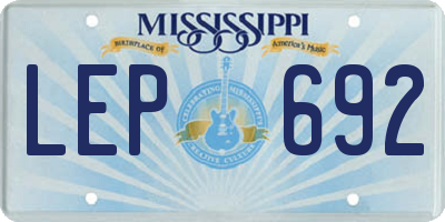 MS license plate LEP692