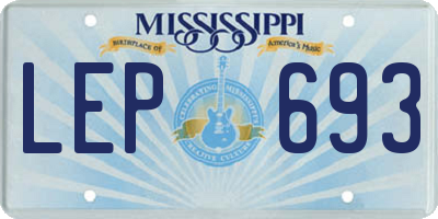 MS license plate LEP693