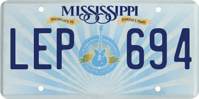 MS license plate LEP694