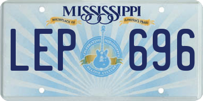 MS license plate LEP696