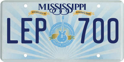 MS license plate LEP700