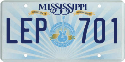 MS license plate LEP701