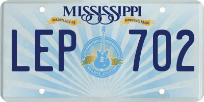 MS license plate LEP702