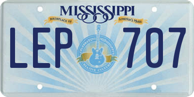 MS license plate LEP707