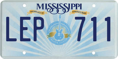 MS license plate LEP711