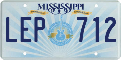 MS license plate LEP712